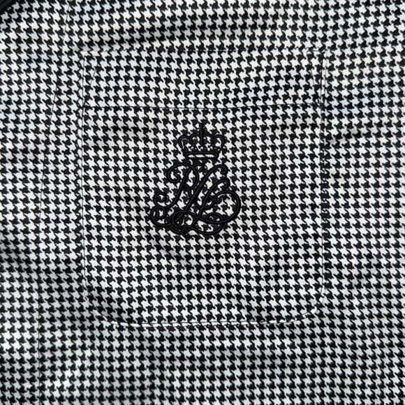 Lauren Ralph Lauren Houndstooth Pajama Top Black White Checkered Sz S - Picture 6 of 13